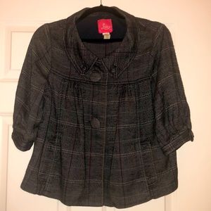 Anthropologie Lux Vintage Cropped Coat 3/4 Sleeves